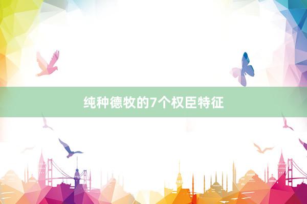 纯种德牧的7个权臣特征